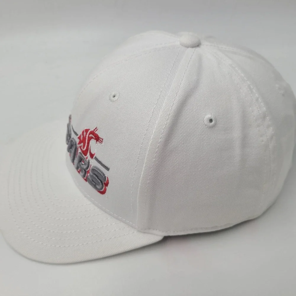 Washington State Cougars Hat Snapback Captivating‎ White Red Gray NCAA Logo Men
